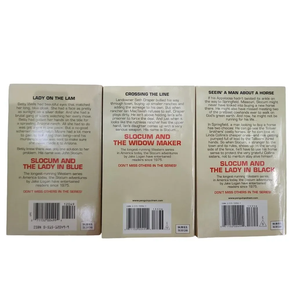 Jake Logan Paperback Books Lot 3 Slocum WidowMaker Lady Black Blue Adult Western